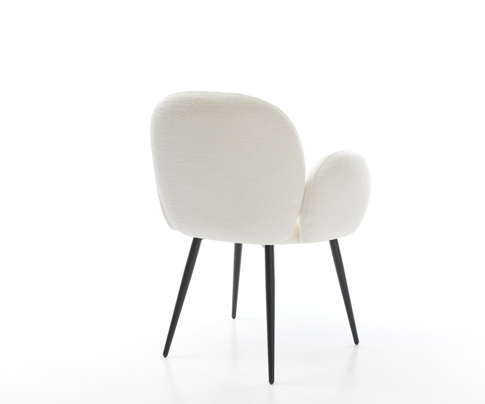 Étkezőszék Nube-Flex karfás bouclé puha bézs 4 lábas kúpos fekete zsákrugós - Image 5