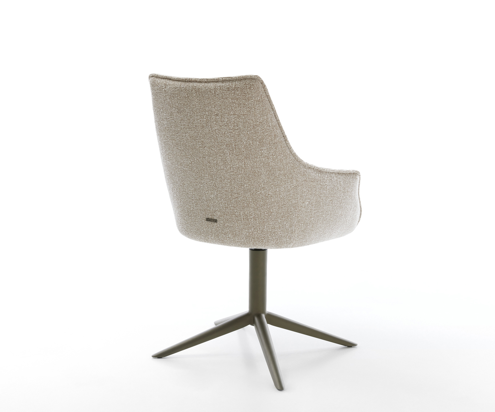 Étkezőszék Alja-Flex karfás szövettel puha bézs kereszt láb titán színű hatvan fokban forgatható billenő zsákrugó - Image 5