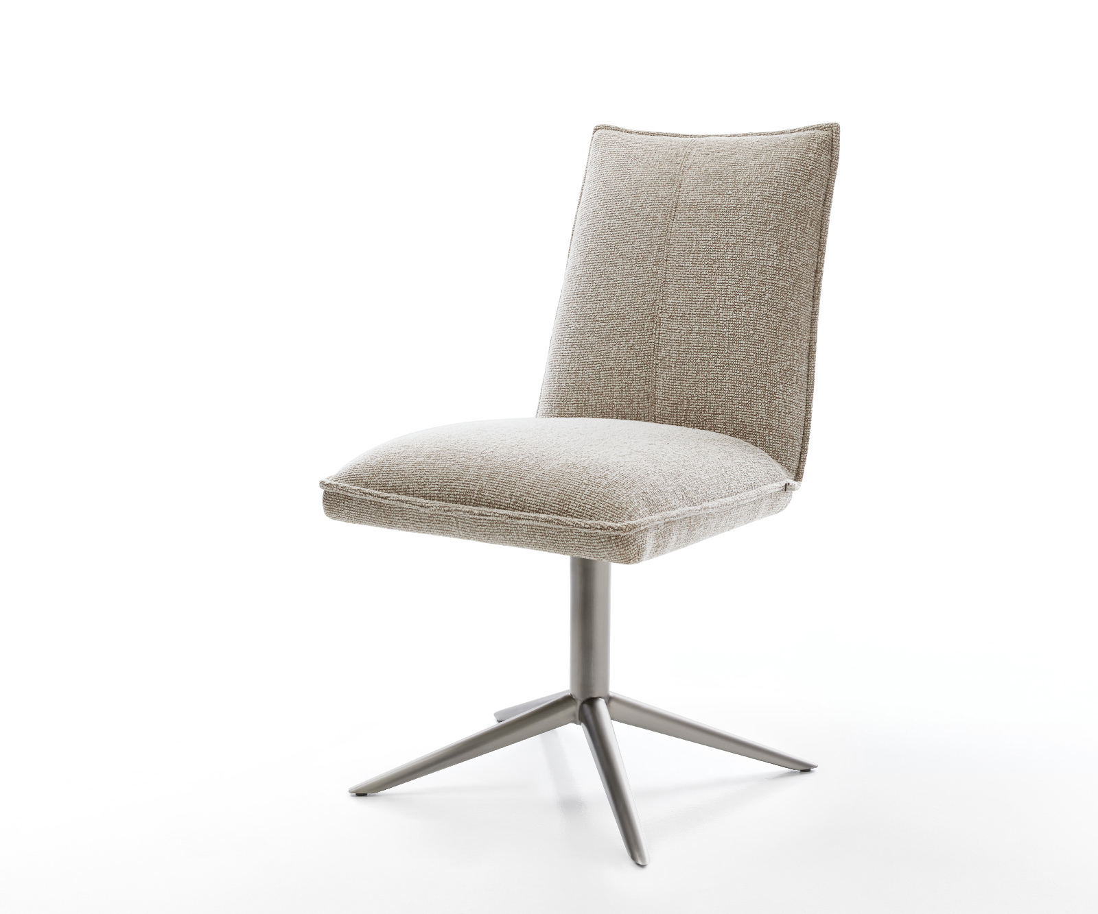 Étkezőszék Lelio-Flex szövött szövet puha bézs kereszt láb grafit 360° forgatható billenő zsákrugó