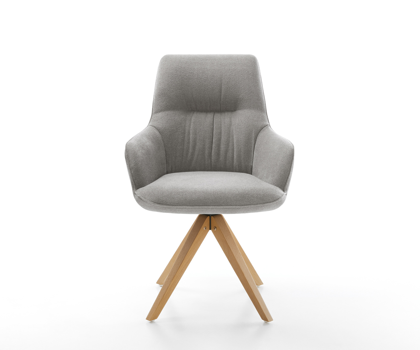 Étkezőszék Zelia-Flex karfás strukturált szövet puha szürke fa láb szögletes természetes 180° forgatható zsákrugós - Image 2