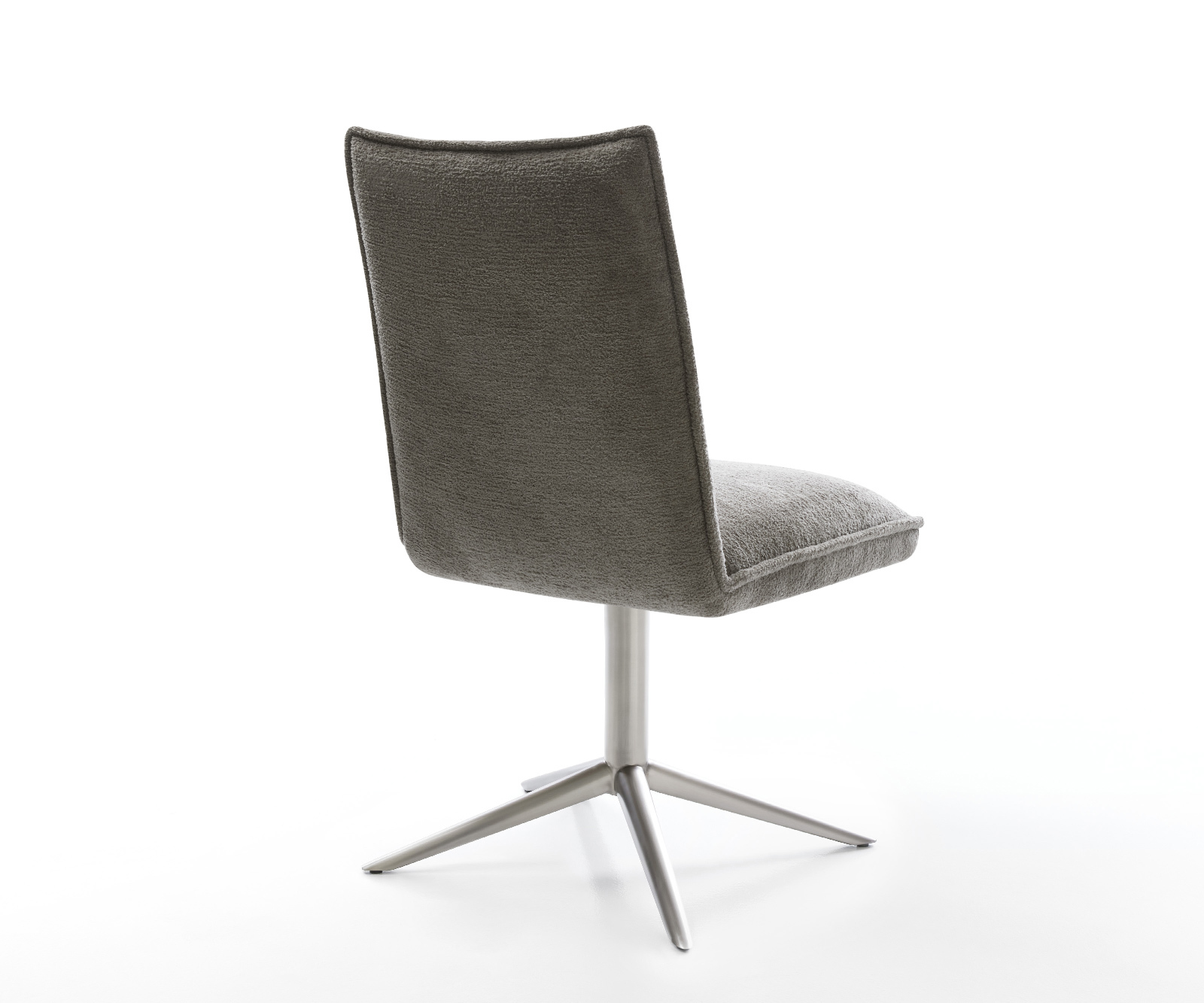Étkezőszék Lelio-Flex bouclé puha sötét bézs rozsdamentes acél kereszt láb 360° forgatható hintamechanizmus zsákrugó - Image 5