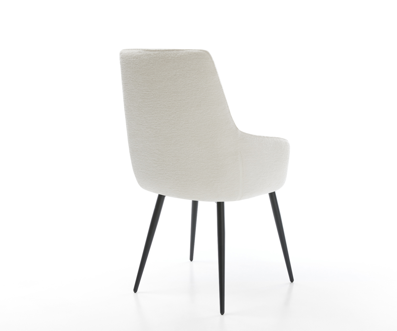 Étkezőszék Zelia-Flex karfás bouclé puha bézs 4 láb kúpos fekete zsákrugós - Image 5