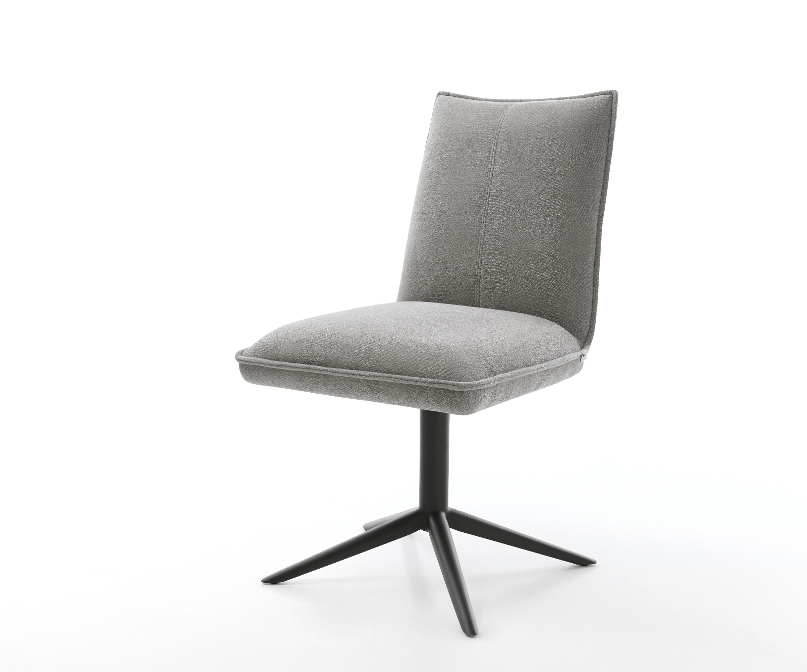 Étkezőszék Lelio-Flex strukturált szövet puha szürke fekete kereszt láb 360° forgatható billenő zsákrugó