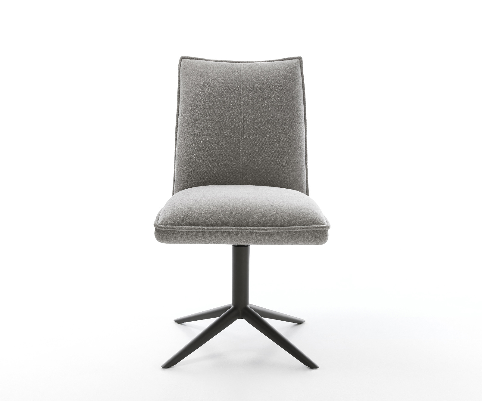 Étkezőszék Lelio-Flex strukturált szövet puha szürke fekete kereszt láb 360° forgatható billenő zsákrugó - Image 2