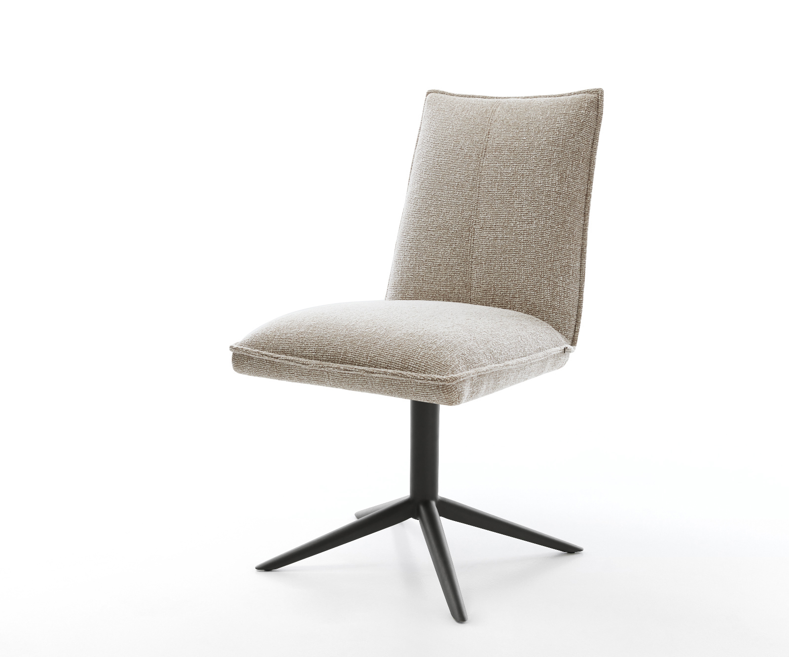 Étkezőszék Lelio-Flex szövött szövet puha bézs kereszt láb fekete 360° forgatható billenő zsákrugó