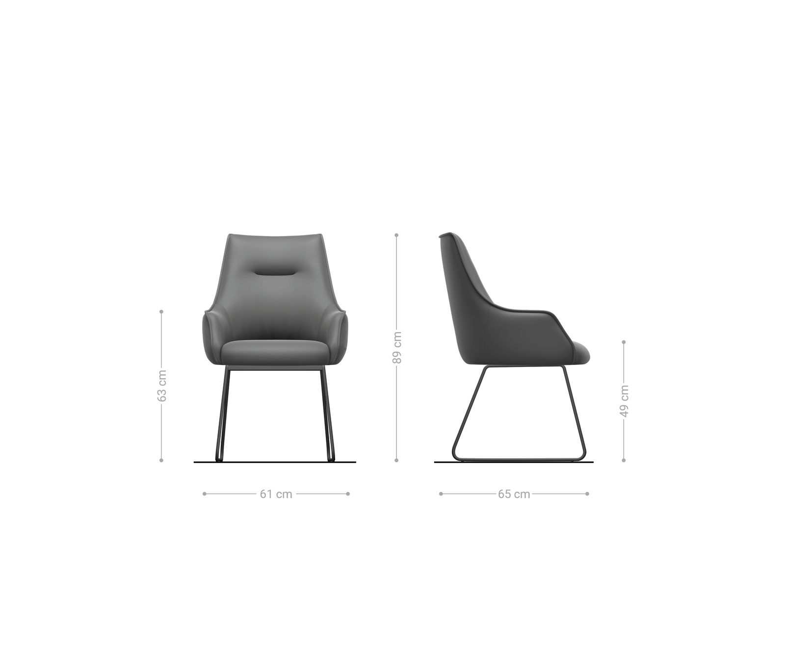 Étkezőszék Alja-Flex karfás mikroszálas puha bézs vékony láb fekete zsákrugós - Image 6