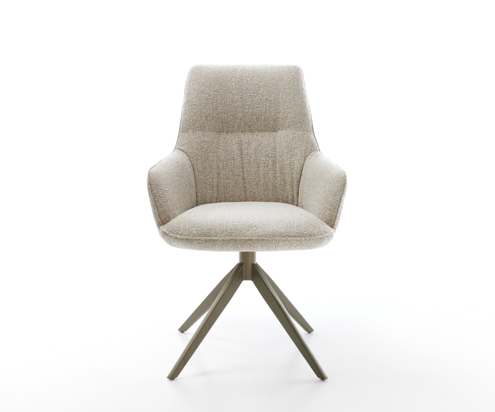 Étkezőszék Zelia-Flex karfás szövettel puha bézs kereszt láb széles titán színű 360° forgatható billenő zsákrugós matrac - Image 2