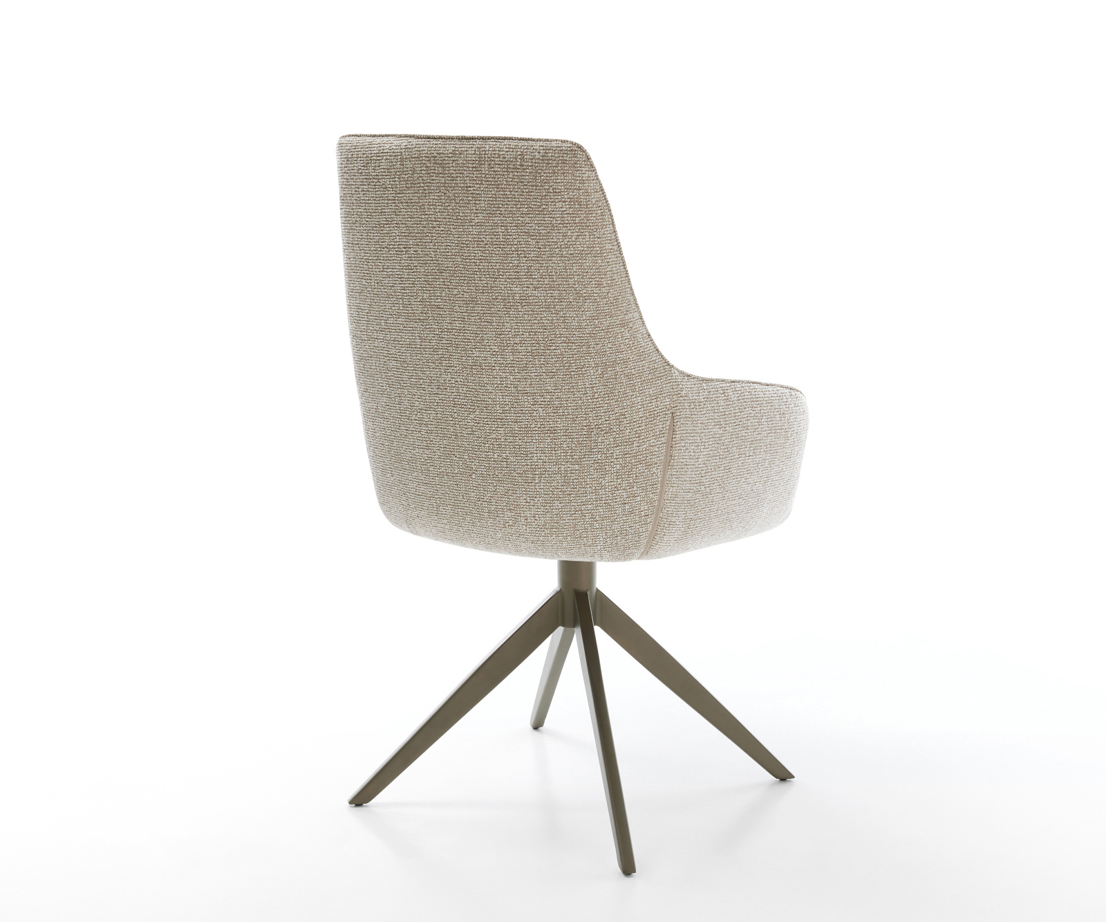 Étkezőszék Zelia-Flex karfás szövettel puha bézs kereszt láb széles titán színű 360° forgatható billenő zsákrugós matrac - Image 5