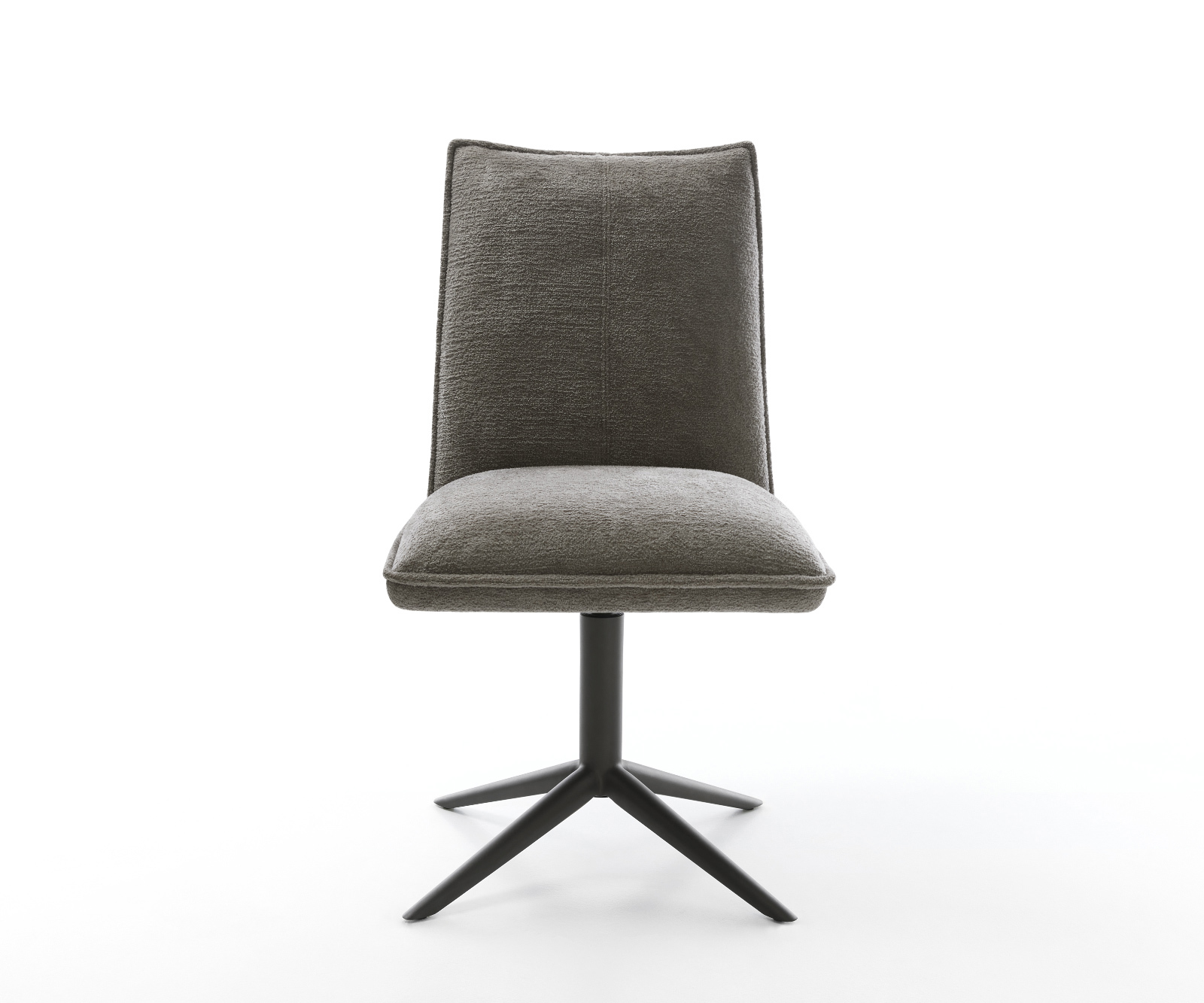 Étkezőszék Lelio-Flex bouclé puha sötét bézs kereszt láb fekete 360° forgatható billenő zsákrugó - Image 2