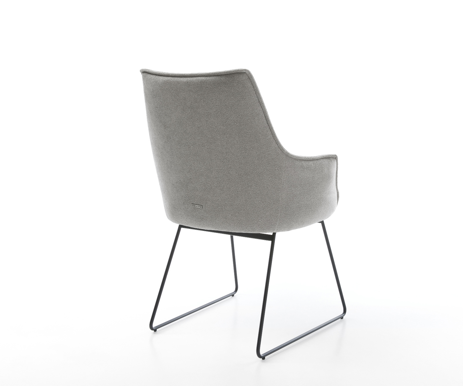 Étkezőszék Alja-Flex karfás strukturált szövet puha szürke vékony láb fekete zsákrugós - Image 5