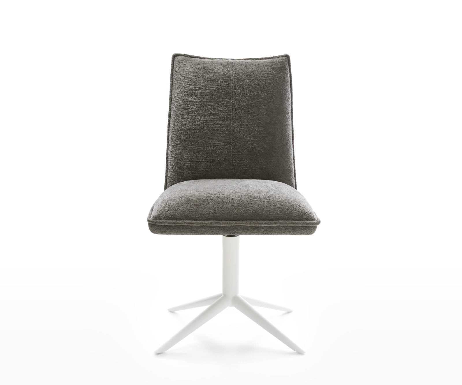 Étkezőszék Lelio-Flex bouclé puha sötét bézs kereszt láb fehér 360° forgatható billenő zsákrugós matrac - Image 2