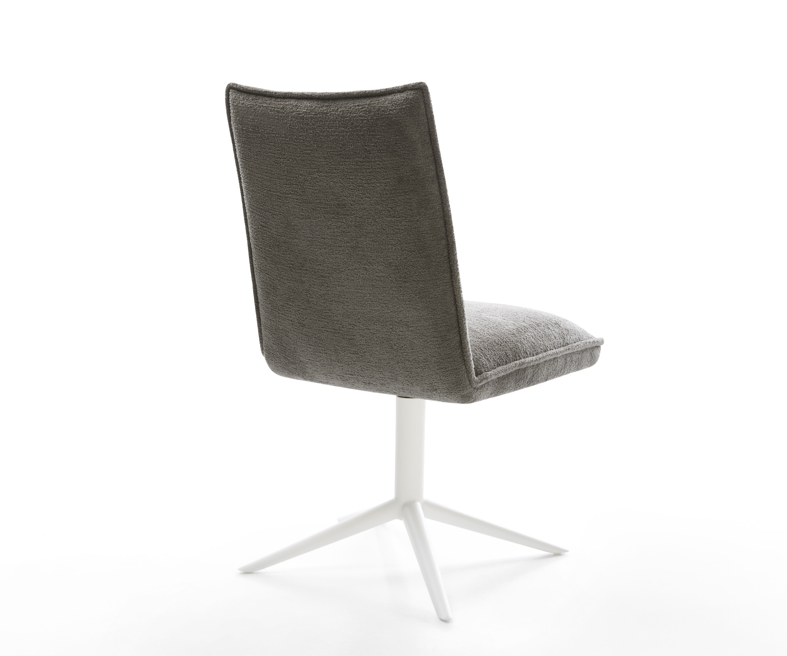 Étkezőszék Lelio-Flex bouclé puha sötét bézs kereszt láb fehér 360° forgatható billenő zsákrugós matrac - Image 5