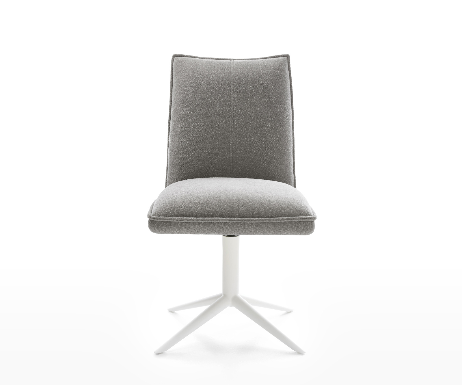 Étkezőszék Lelio-Flex strukturált szövet puha szürke fehér kereszt láb 360° forgatható billenő zsákrugó - Image 2