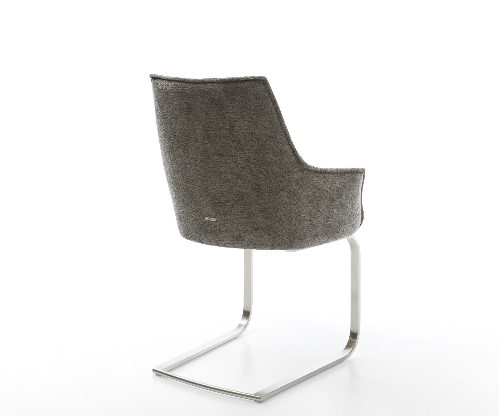 Étkezőszék Alja-Flex karfás bouclé puha sötét bézs konzolos lapos rozsdamentes acél zsákrugós - Image 5