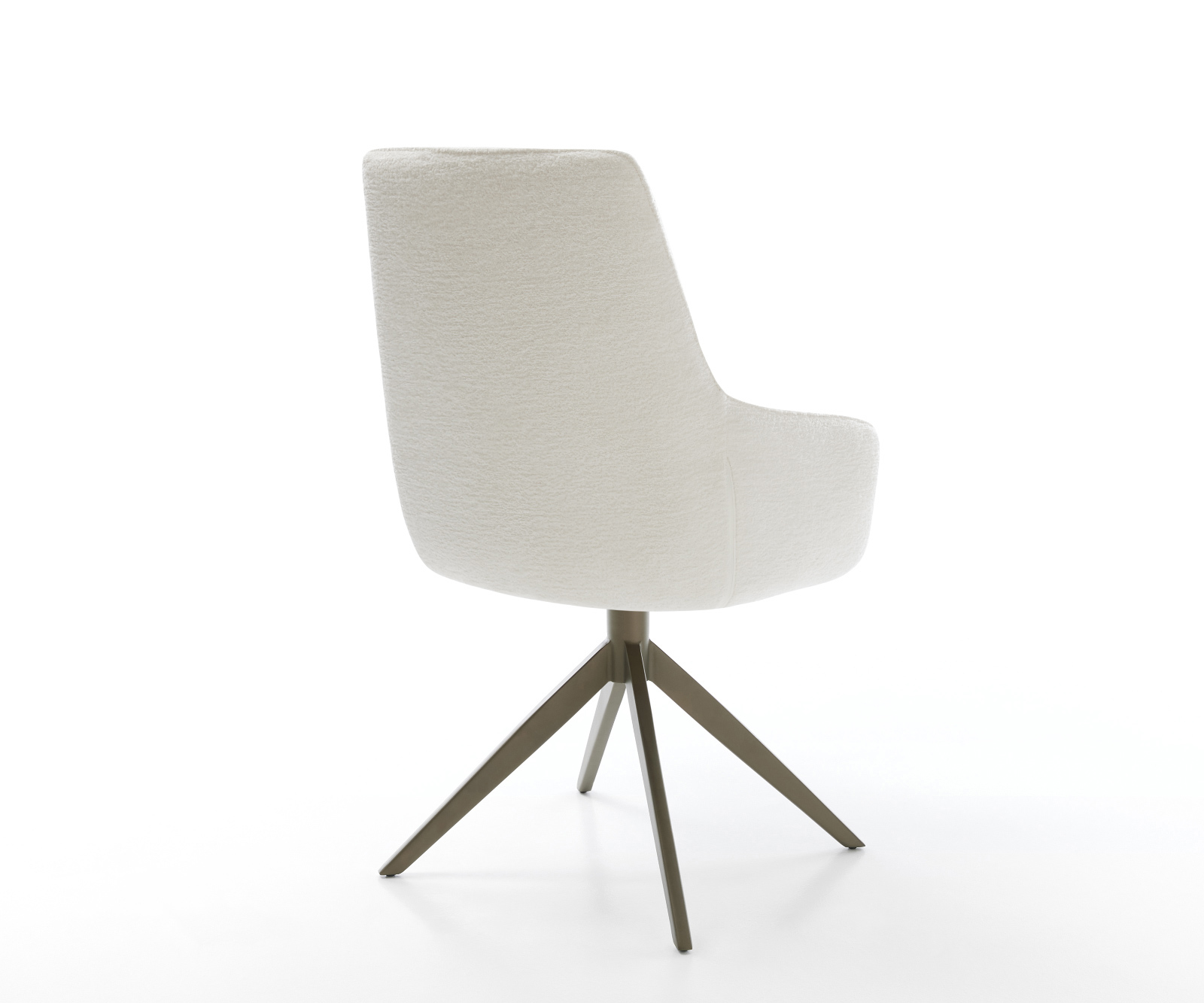 Étkezőszék Zelia-Flex karfás bouclé puha bézs kereszt láb széles titán színű 360° forgatható billenő zsákrugós matrac - Image 5