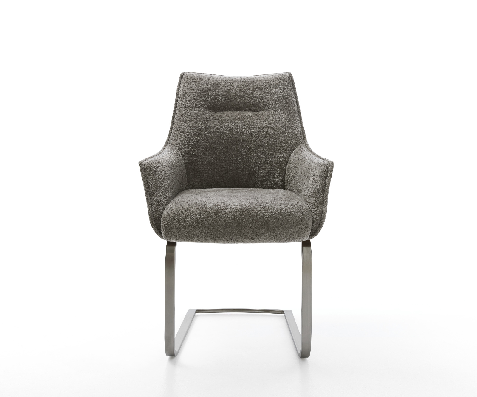 Étkezőszék Alja-Flex karfás bouclé puha sötét bézs konzolos lapos antracit zsákrugós - Image 2