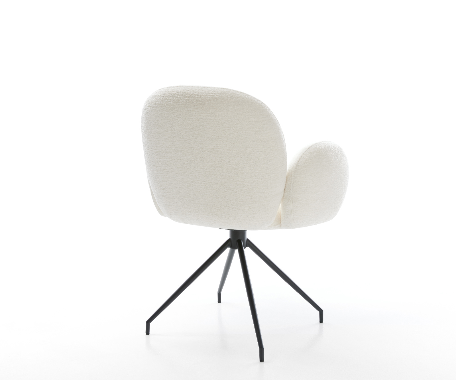 Étkezőszék Nube-Flex karfás bouclé puha bézs kereszt láb kúpos fekete zsákrugós - Image 5