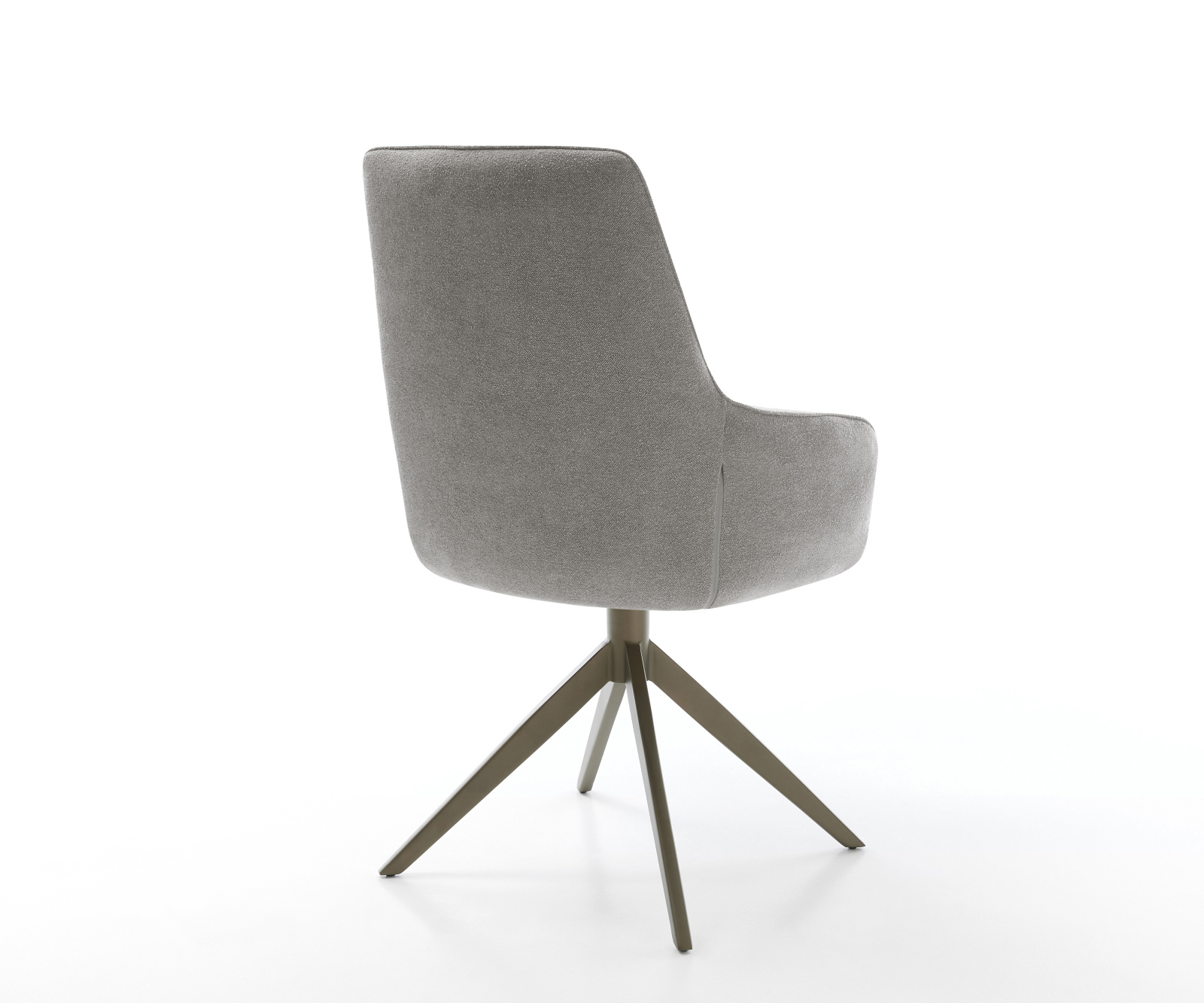 Étkezőszék Zelia-Flex kárpitozott karfás strukturált szövet puha szürke kereszt láb széles titán színű 360° forgatható billenő zsákrugós matrac - Image 5