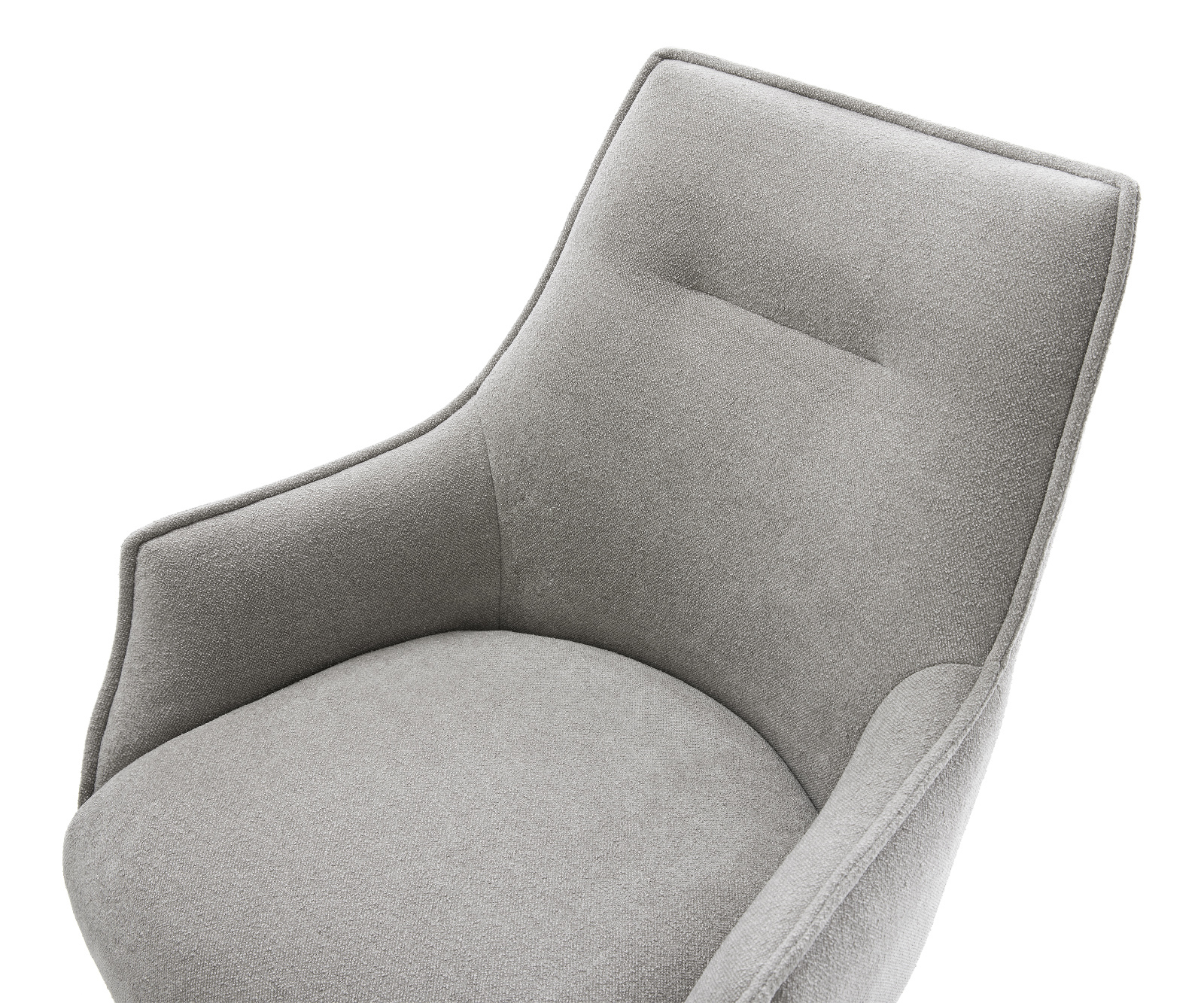 Étkezőszék Alja-Flex kárpitozott karfás strukturált szövet puha szürke konzolos lapos fekete zsákrugós - Image 4