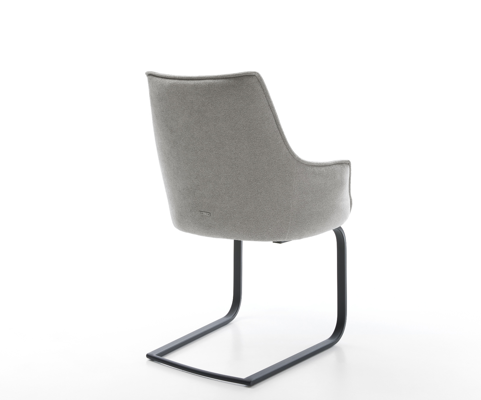 Étkezőszék Alja-Flex kárpitozott karfás strukturált szövet puha szürke konzolos lapos fekete zsákrugós - Image 5