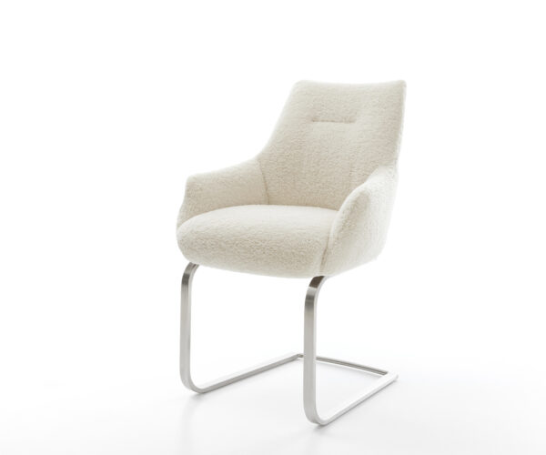 Étkezőszék Alja-Flex karfás mikroszálas bézs étkezőszék lapos rozsdamentes acél zsákrugós