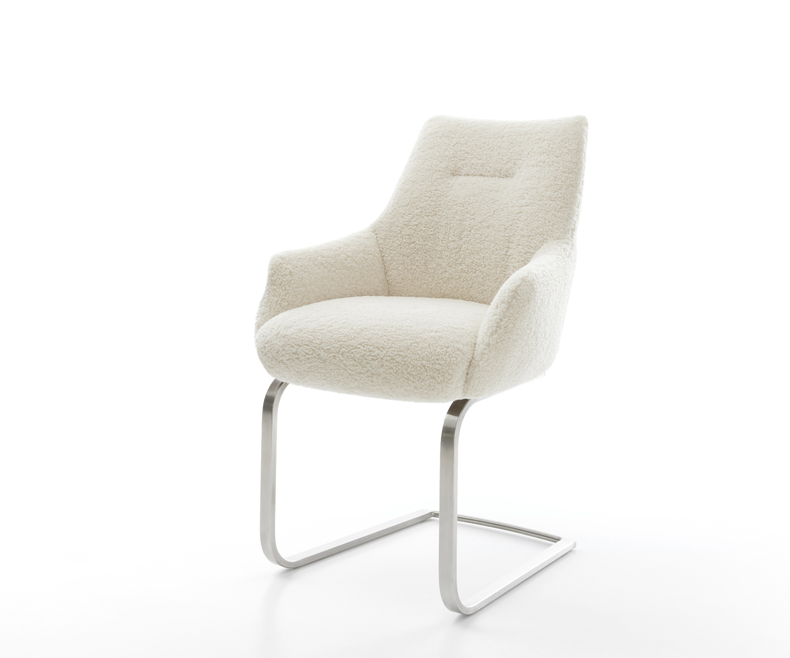 Étkezőszék Alja-Flex karfás mikroszálas bézs étkezőszék lapos rozsdamentes acél zsákrugós