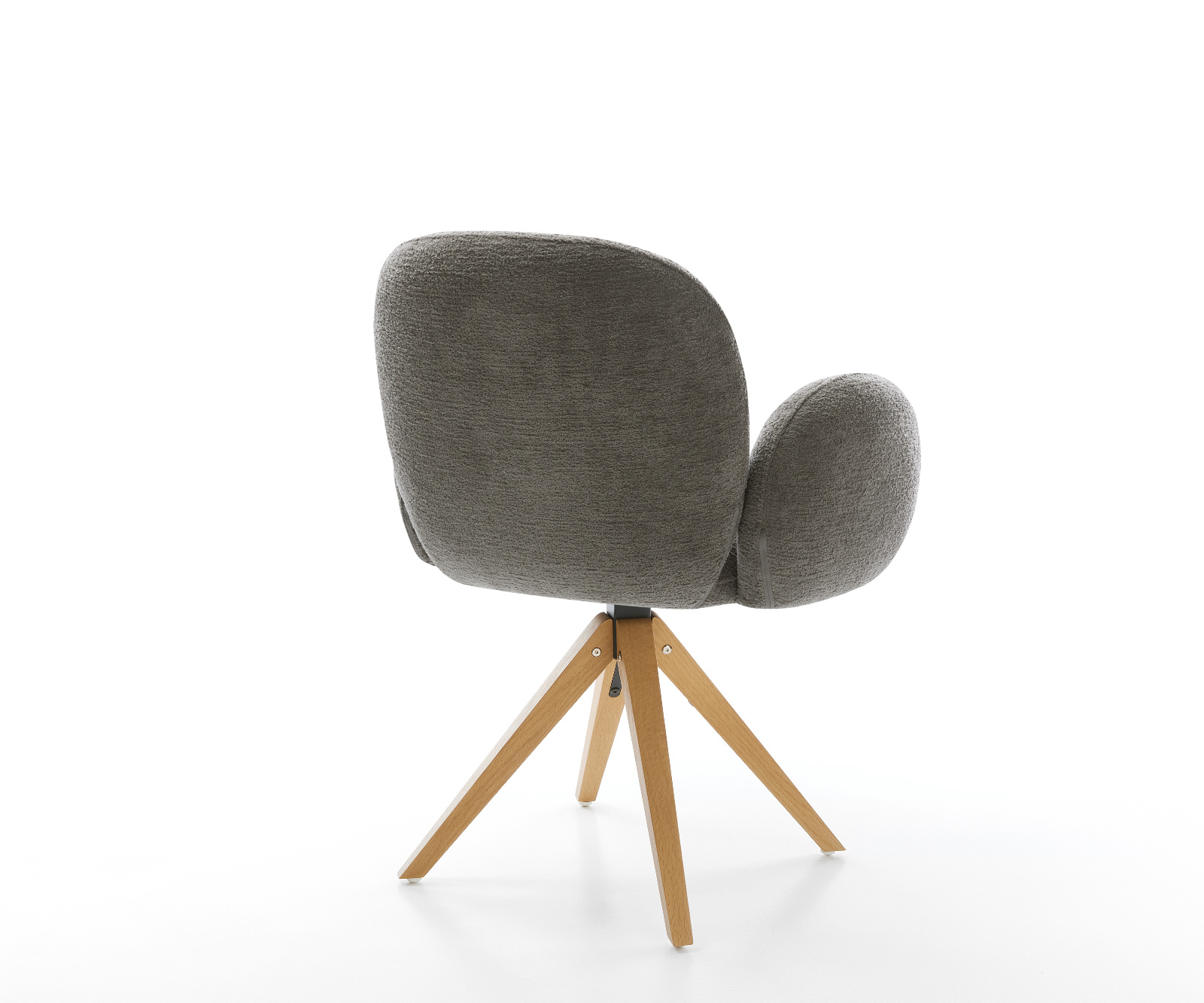 Étkezőszék Nube-Flex karfás bouclé puha sötét bézs fa láb szögletes természetes 180° forgatható zsákrugós - Image 5