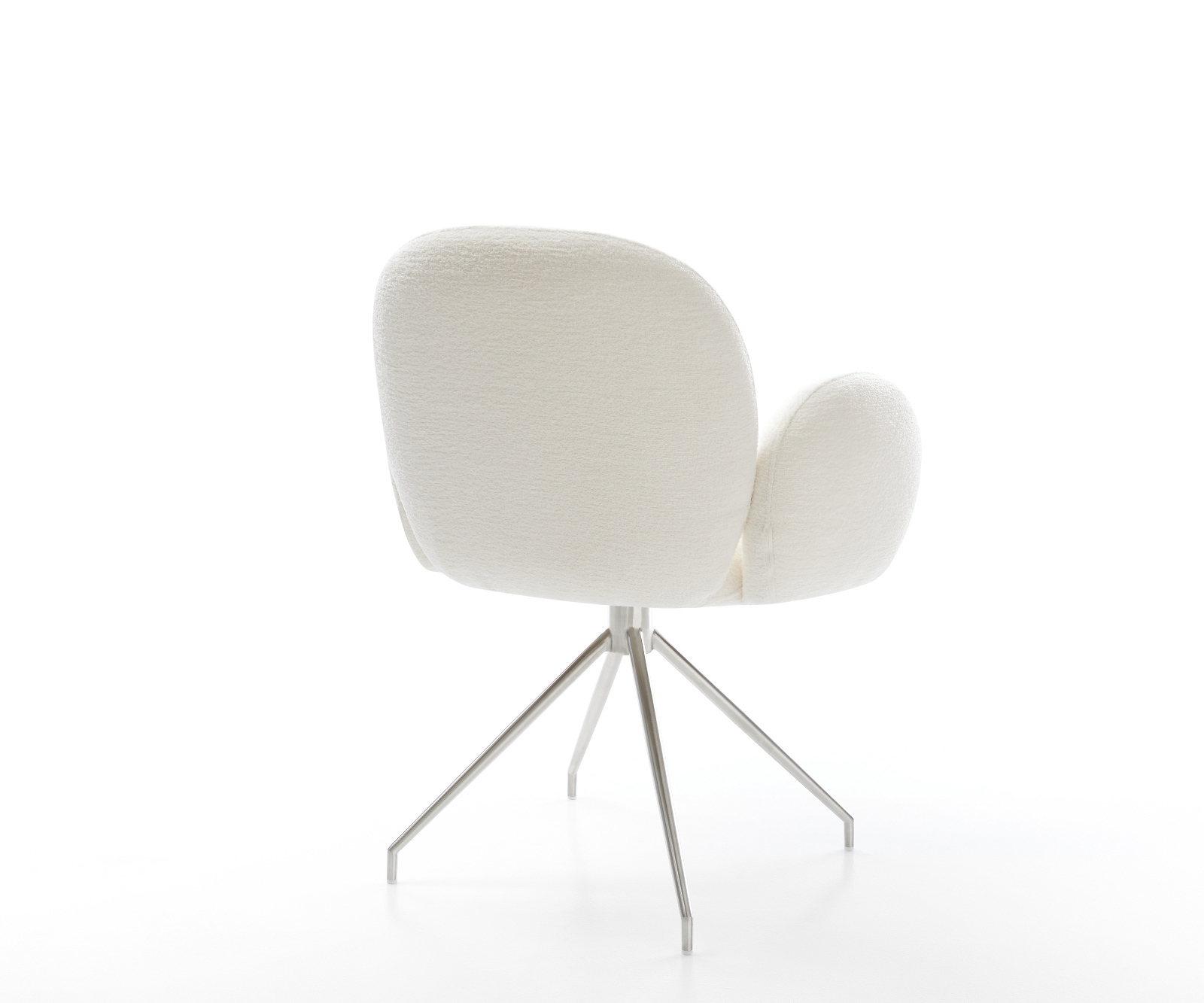 Étkezőszék Nube-Flex karfás bouclé puha bézs kúpos rozsdamentes acél kereszt láb zsákrugós matraccal - Image 5