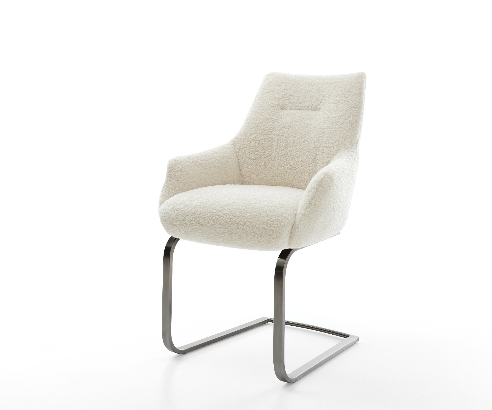 Étkezőszék Alja-Flex karfás mikroszálas bézs konzolos lapos antracit zsákrugós