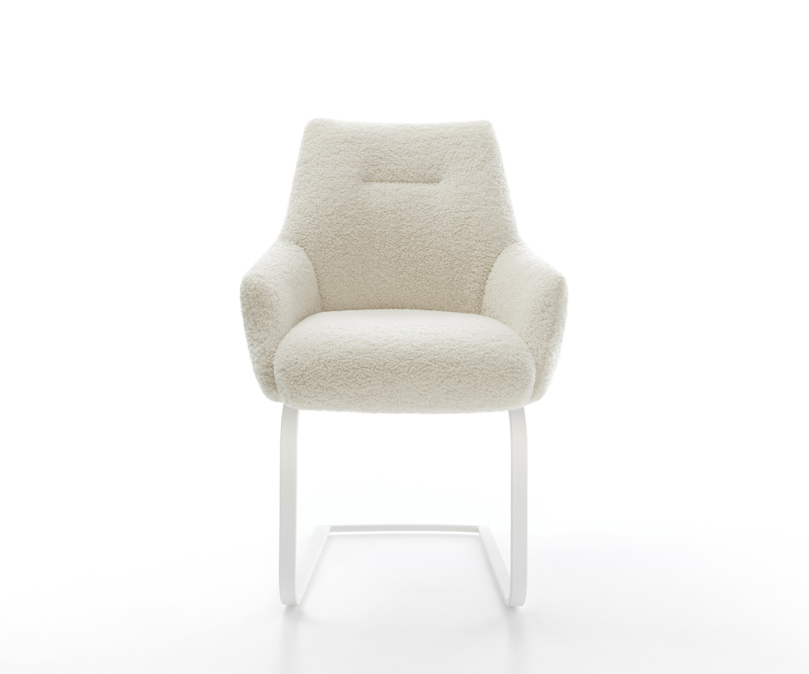 Étkezőszék Alja-Flex karfás mikroszálas bézs étkezőszék lapos fehér zsákrugós - Image 2