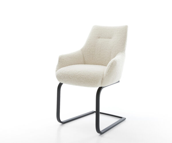 Étkezőszék Alja-Flex karfás mikroszálas bézs étkezőszék lapos fekete zsákrugós