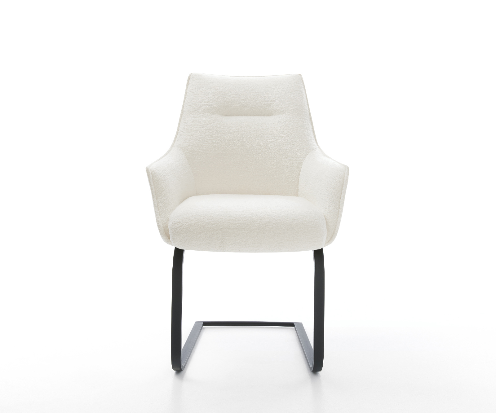 Étkezőszék Alja-Flex karfás bouclé puha bézs étkezőszék lapos fekete zsákrugós - Image 2