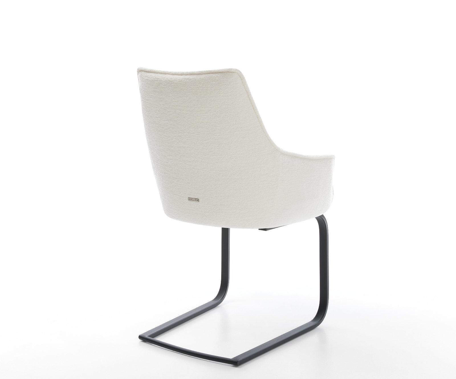 Étkezőszék Alja-Flex karfás bouclé puha bézs étkezőszék lapos fekete zsákrugós - Image 5