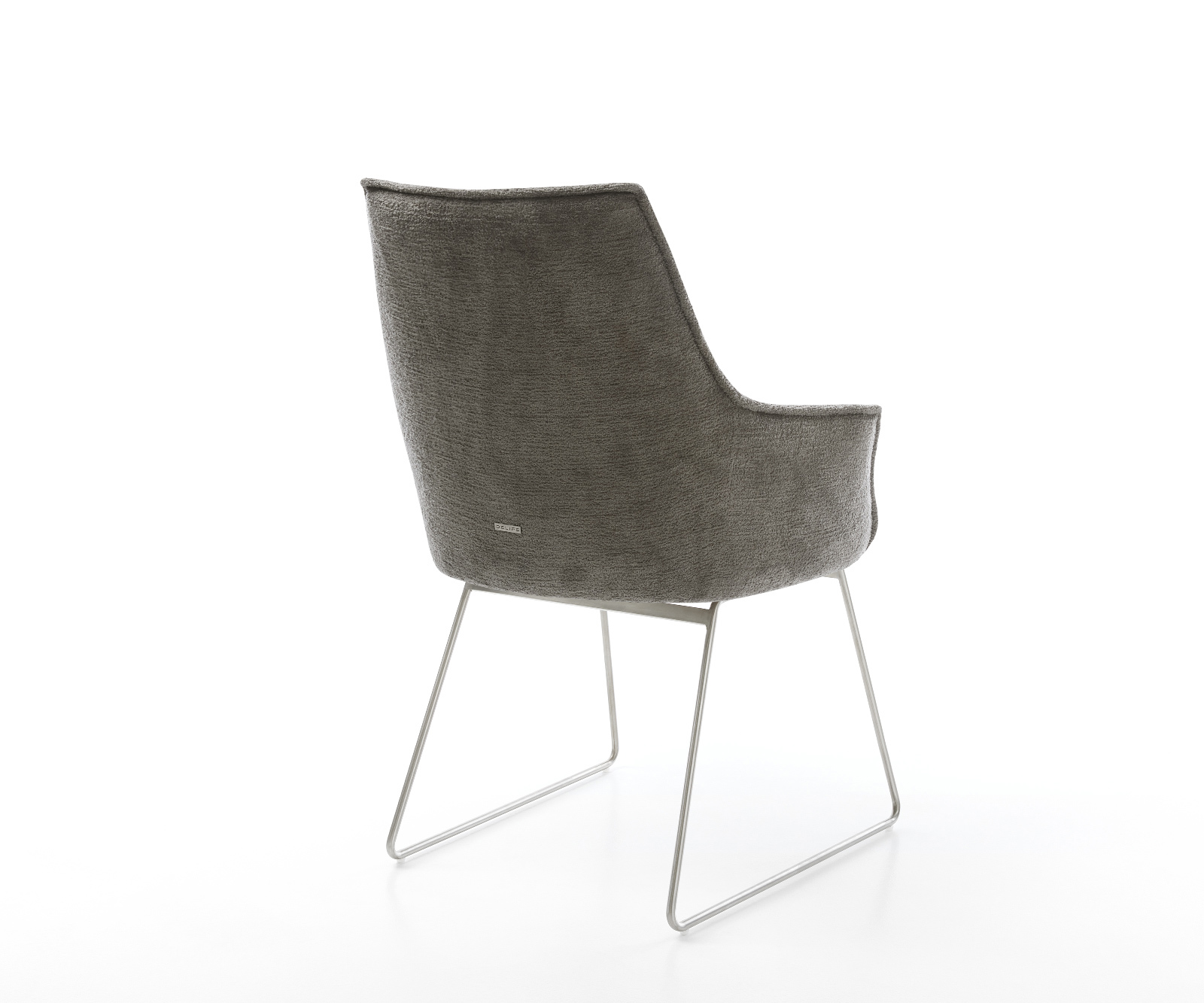 Étkezőszék Alja-Flex karfás bouclé puha sötét bézs vékony láb rozsdamentes acél zsákrugós - Image 5