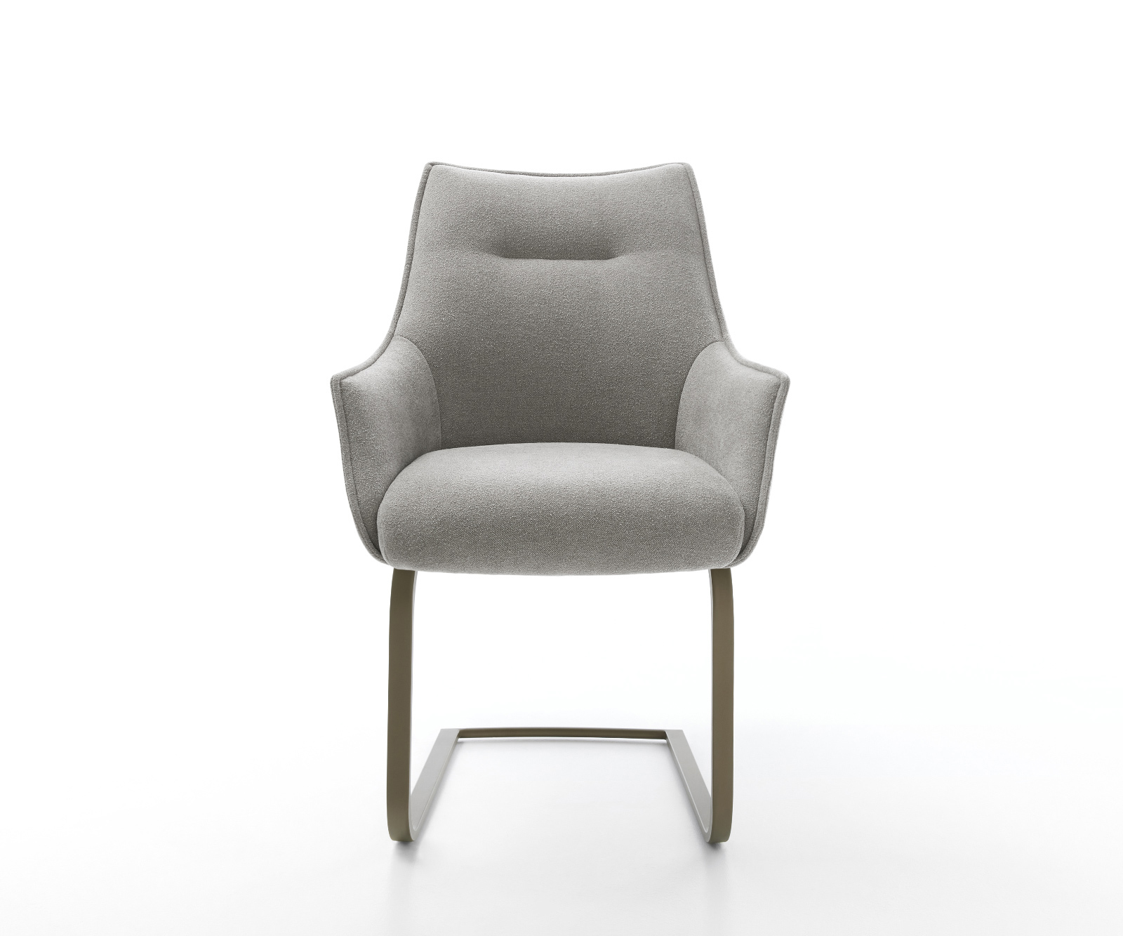 Étkezőszék Alja-Flex kárpitozott karfás strukturált szövet puha szürke konzolos lapos titánszínű hatású zsákrugós - Image 2