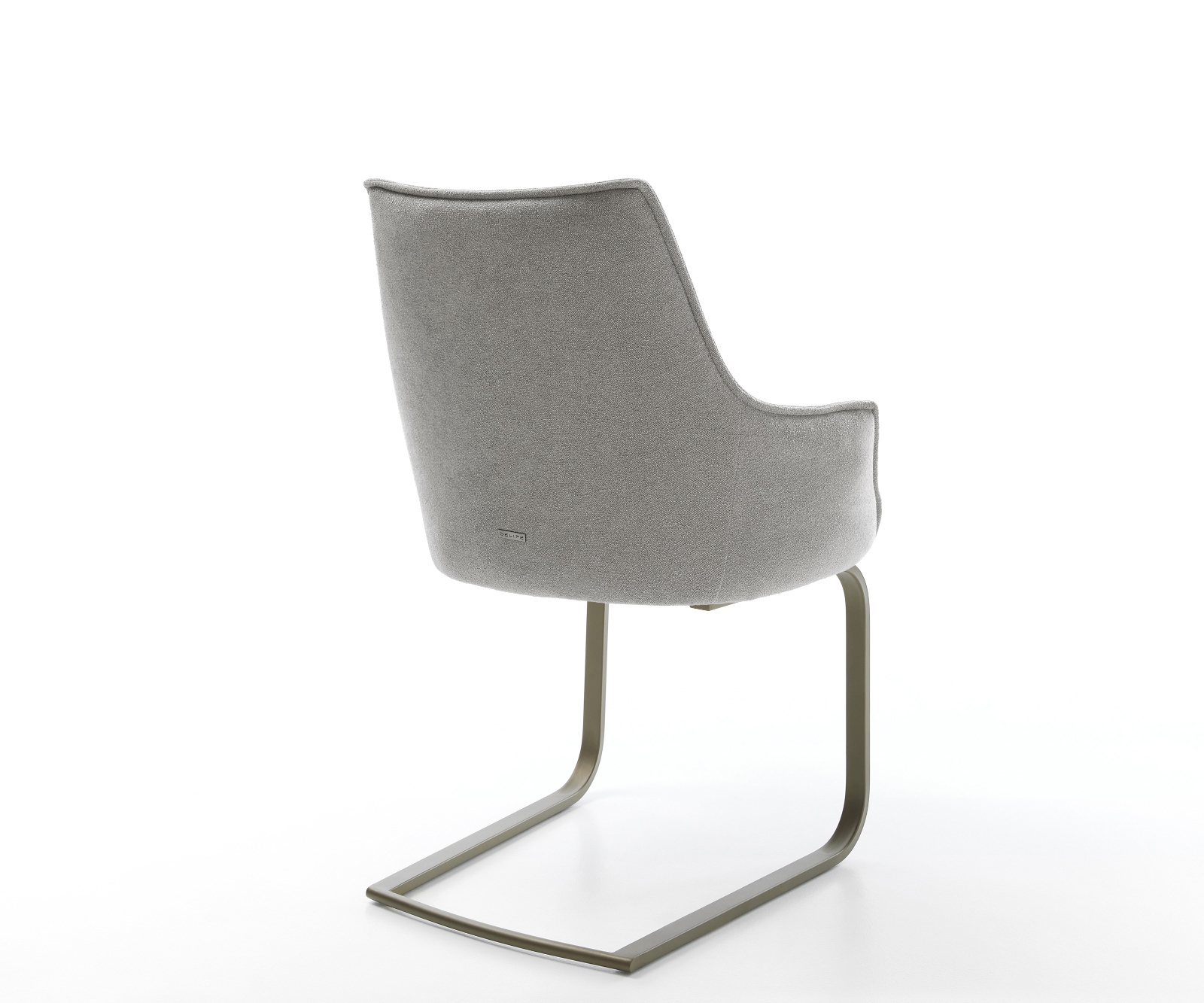 Étkezőszék Alja-Flex kárpitozott karfás strukturált szövet puha szürke konzolos lapos titánszínű hatású zsákrugós - Image 5