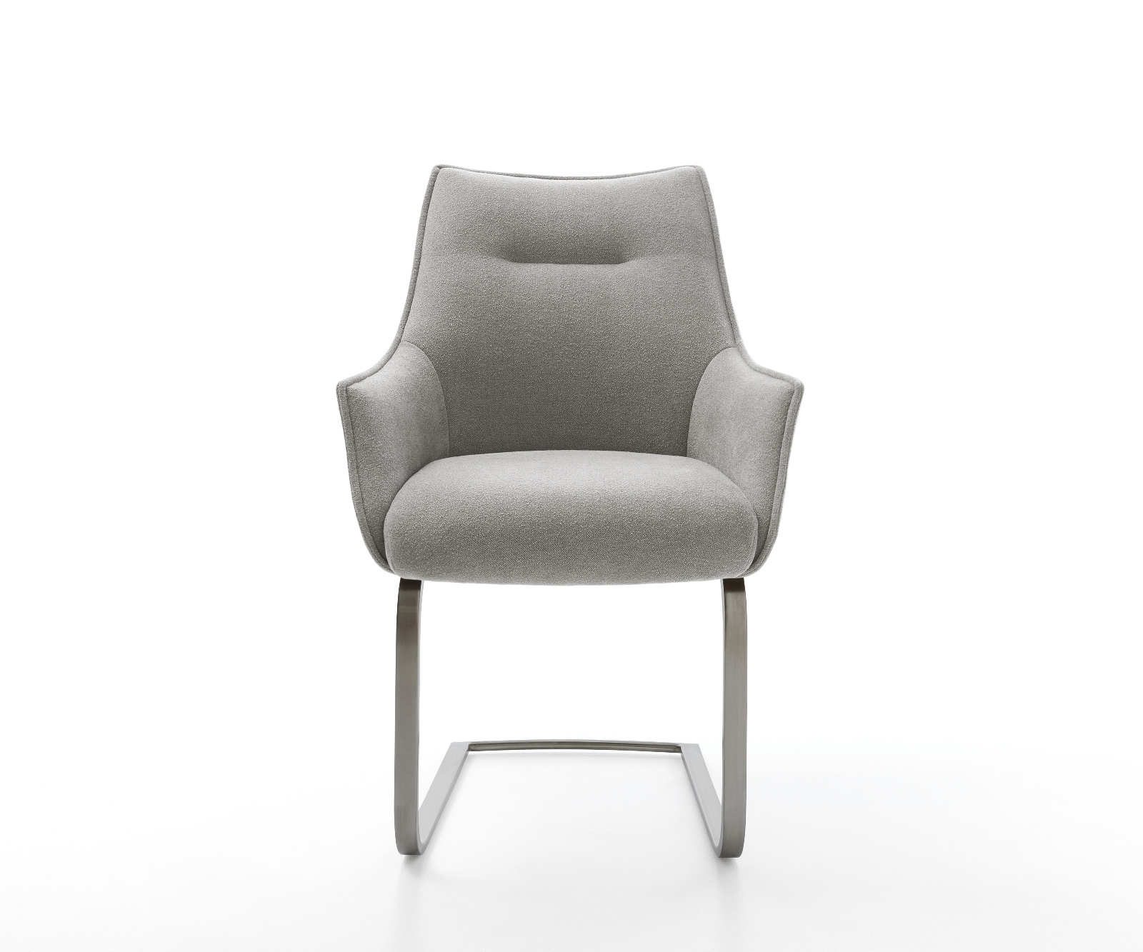 Étkezőszék Alja-Flex kárpitozott karfás strukturált szövet puha szürke konzolos lapos antracit zsákrugós - Image 2