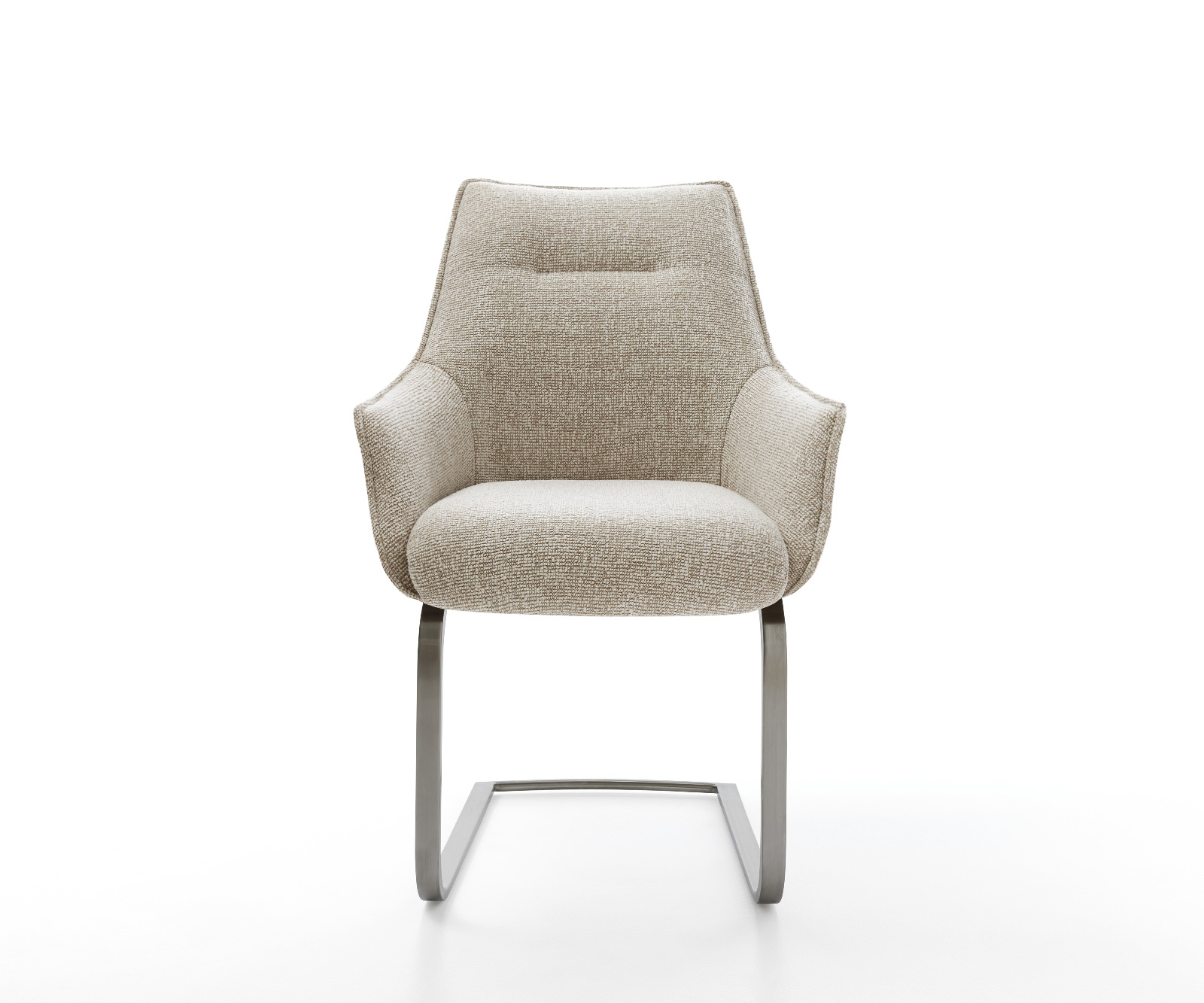 Étkezőszék Alja-Flex kárpitozott karfás szövetszövet puha bézs étkezőszék lapos antracit zsákrugós - Image 2