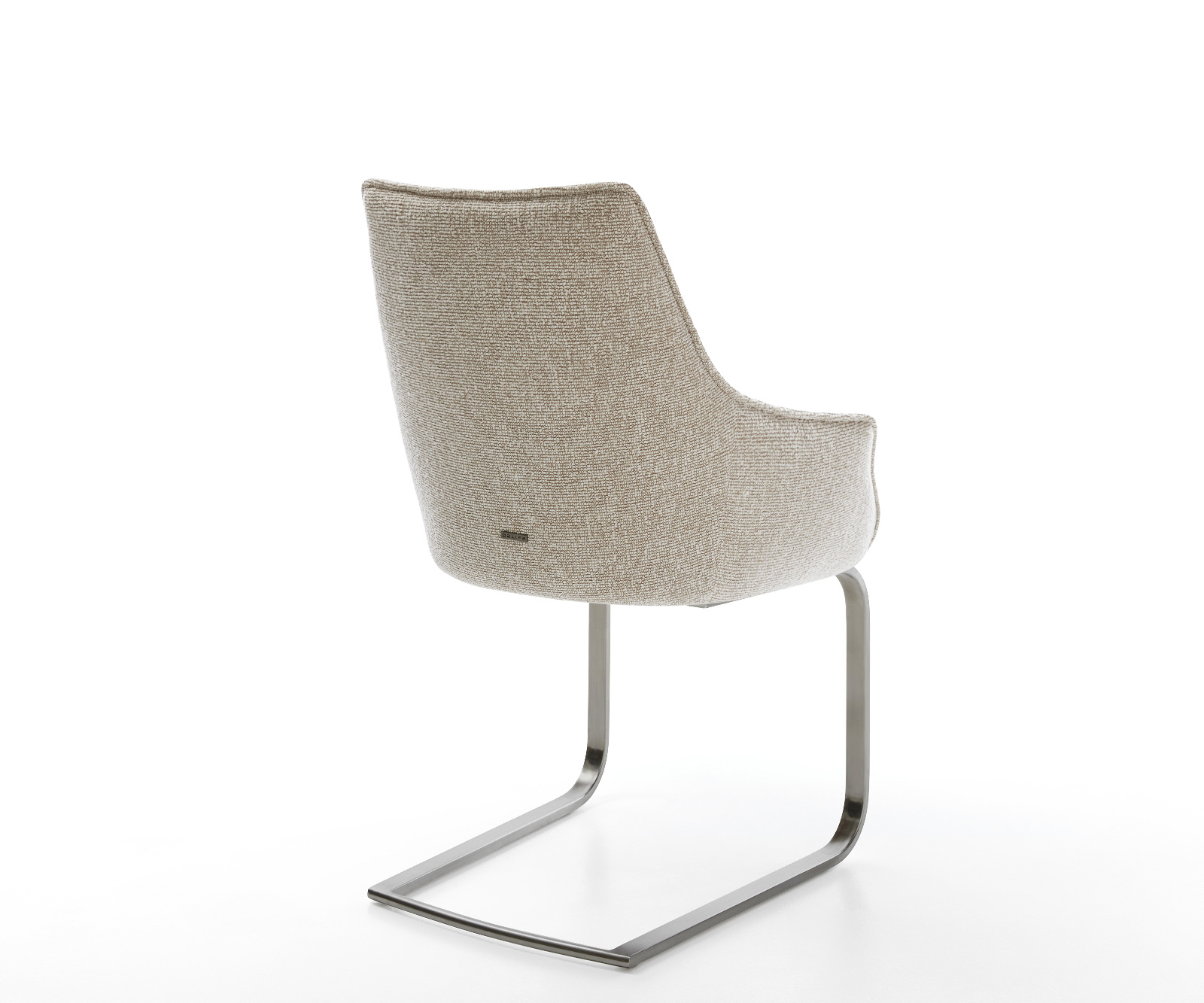 Étkezőszék Alja-Flex kárpitozott karfás szövetszövet puha bézs étkezőszék lapos antracit zsákrugós - Image 5