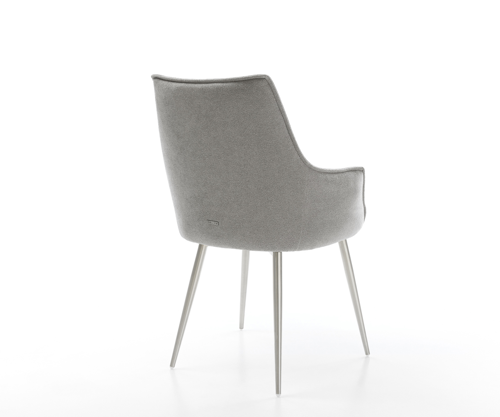 Étkezőszék Alja-Flex karfás strukturált szövet puha szürke 4 láb kúpos rozsdamentes acél zsákrugó - Image 5