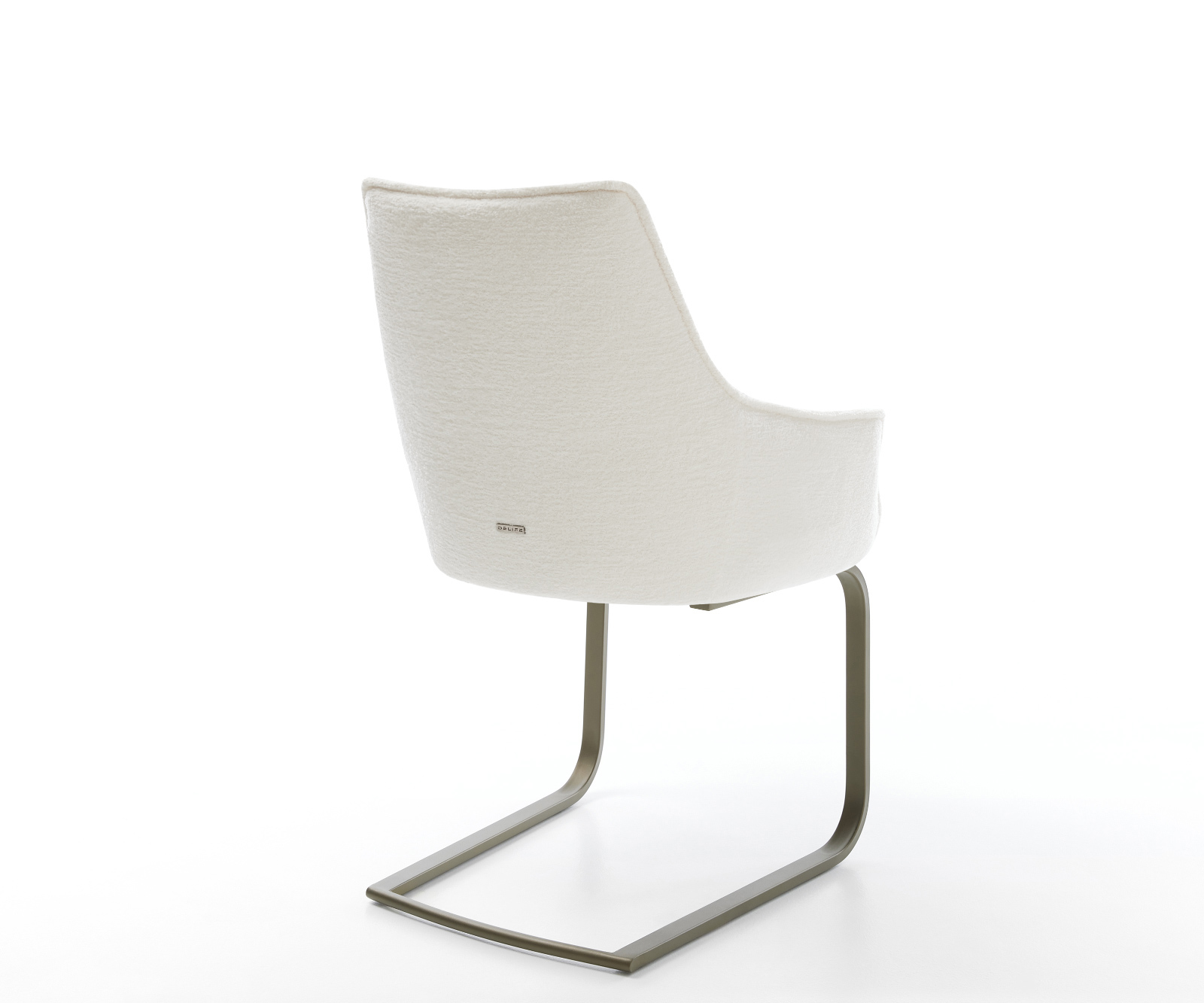 Étkezőszék Alja-Flex karfás bouclé puha bézs konzolos lapos titánszínű zsákrugós ülőfelület - Image 5