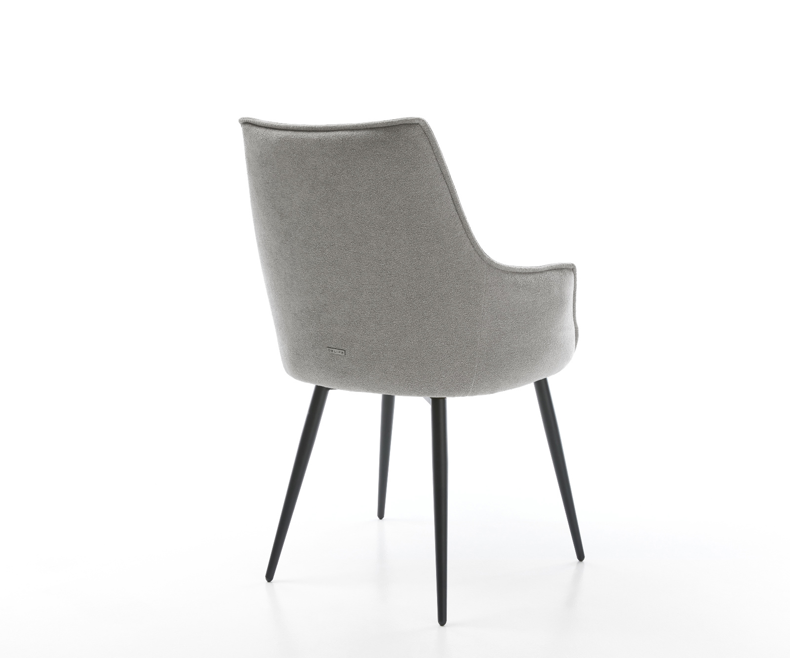 Étkezőszék Alja-Flex karfás strukturált szövet puha szürke 4 lábas kúpos fekete zsákrugós - Image 5