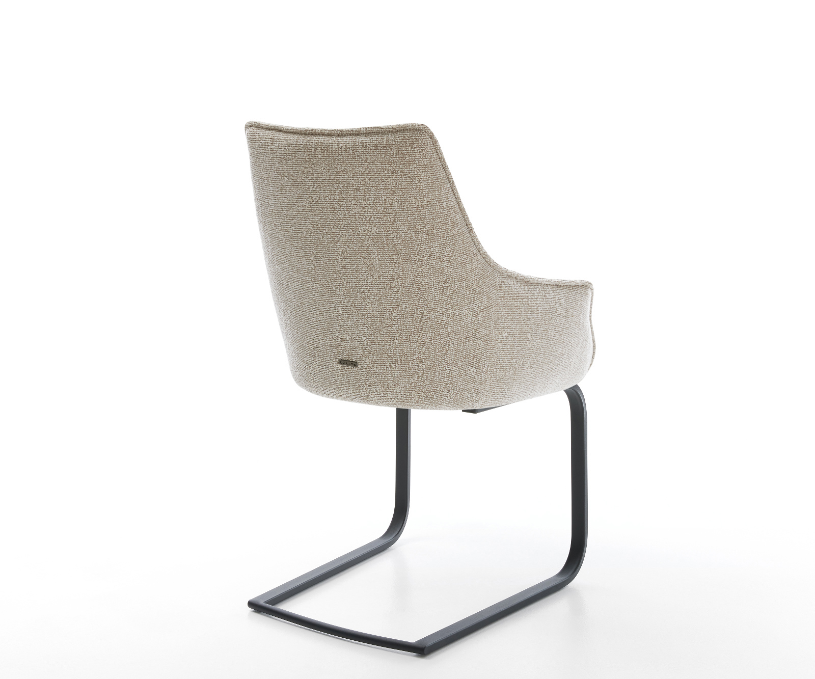 Étkezőszék Alja-Flex kárpitozott karfás szövetszövet puha bézs konzolos lapos fekete zsákrugós - Image 5