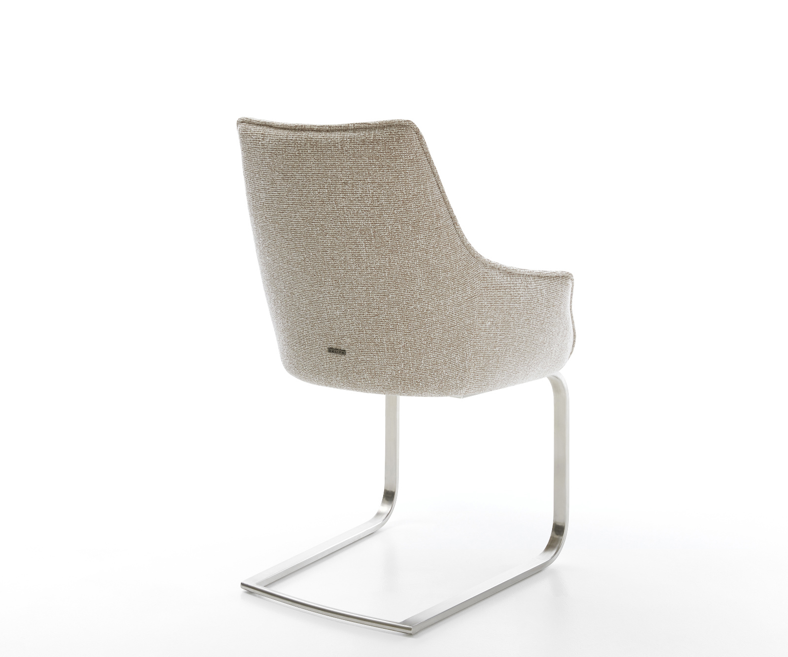 Étkezőszék Alja-Flex kárpitozott karfás szövetszövet puha bézs konzolos lapos rozsdamentes acél zsákrugós - Image 5