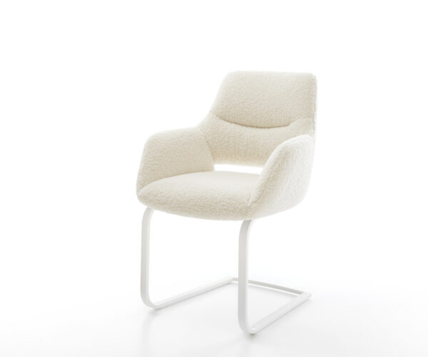 Étkezőszék Yago-Flex karfás mikroszálas bézs lapos fehér zsákrugós étkezőszék