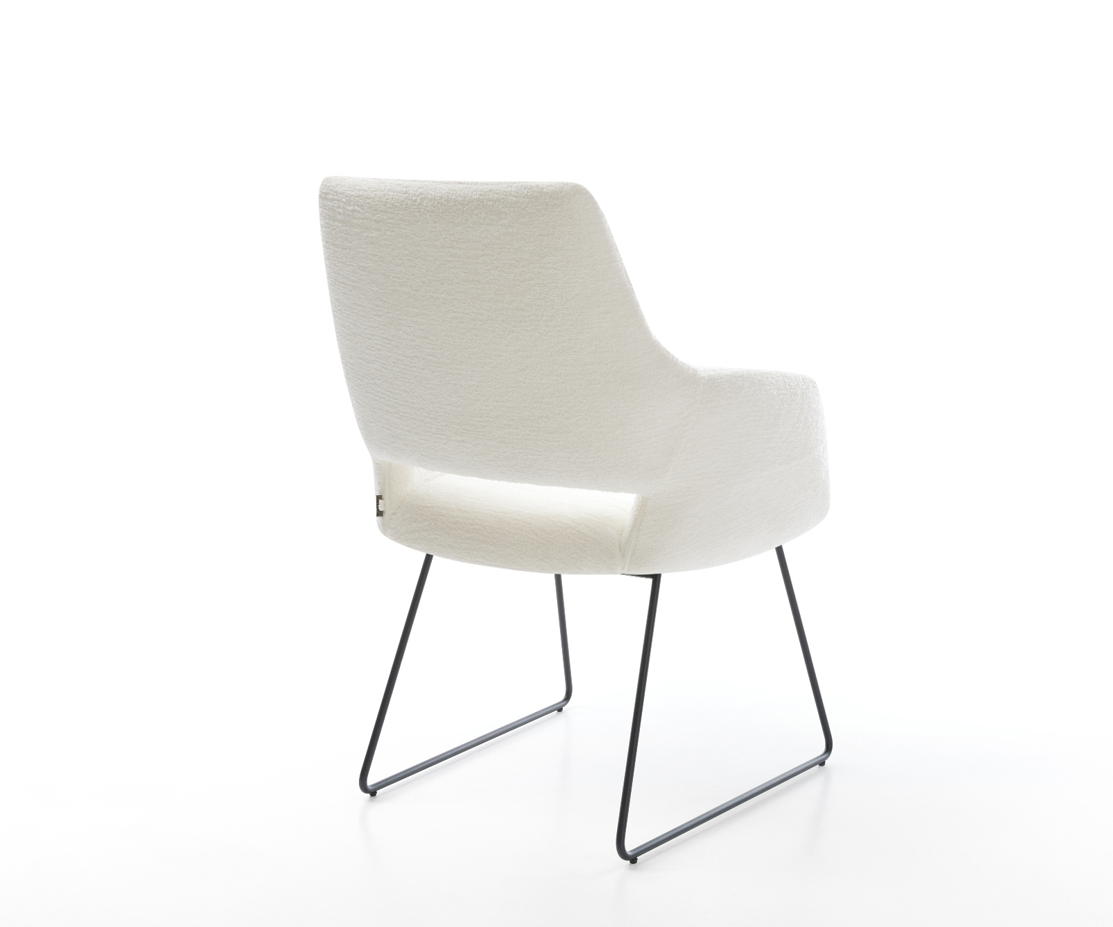 Étkezőszék Yago-Flex karfás bouclé puha bézs fekete vékony láb zsákrugós - Image 5