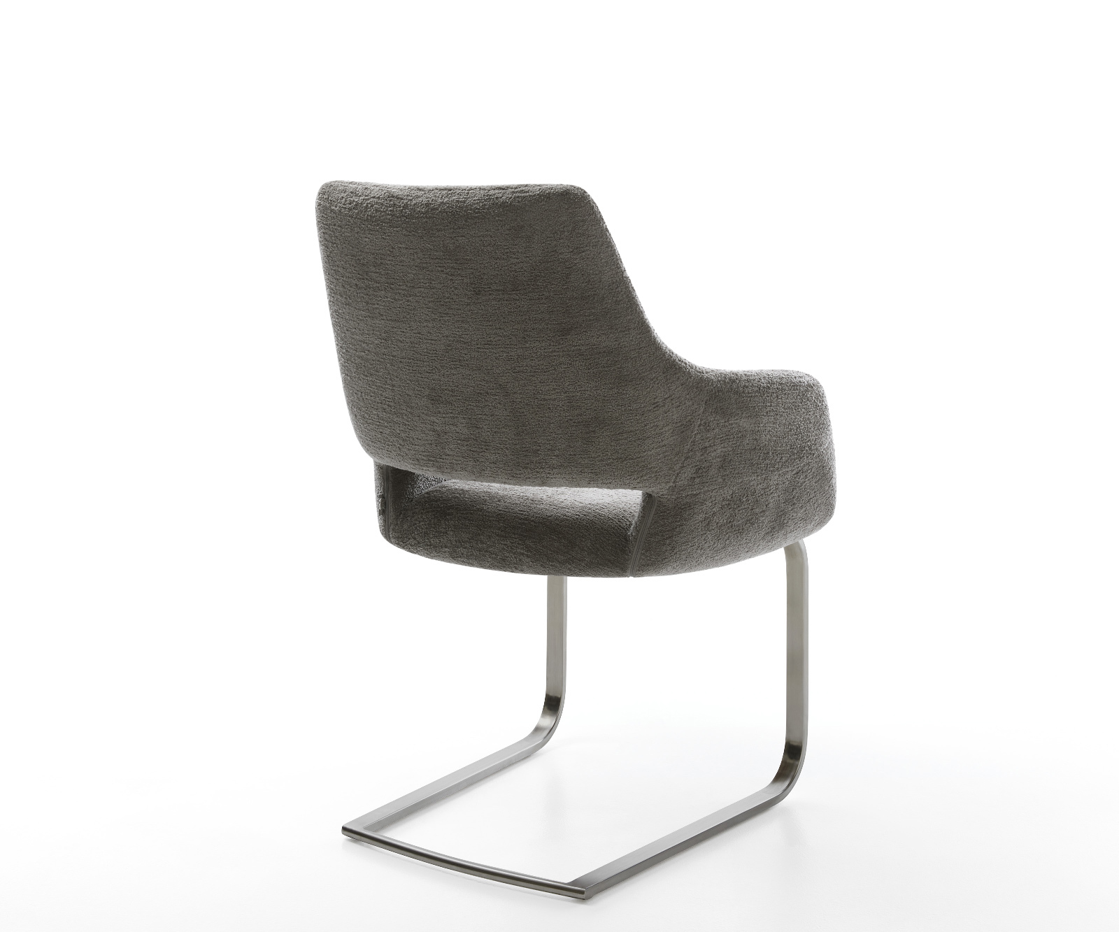 Étkezőszék Yago-Flex karfás bouclé puha sötét bézs konzolos lapos antracit zsákrugós - Image 5