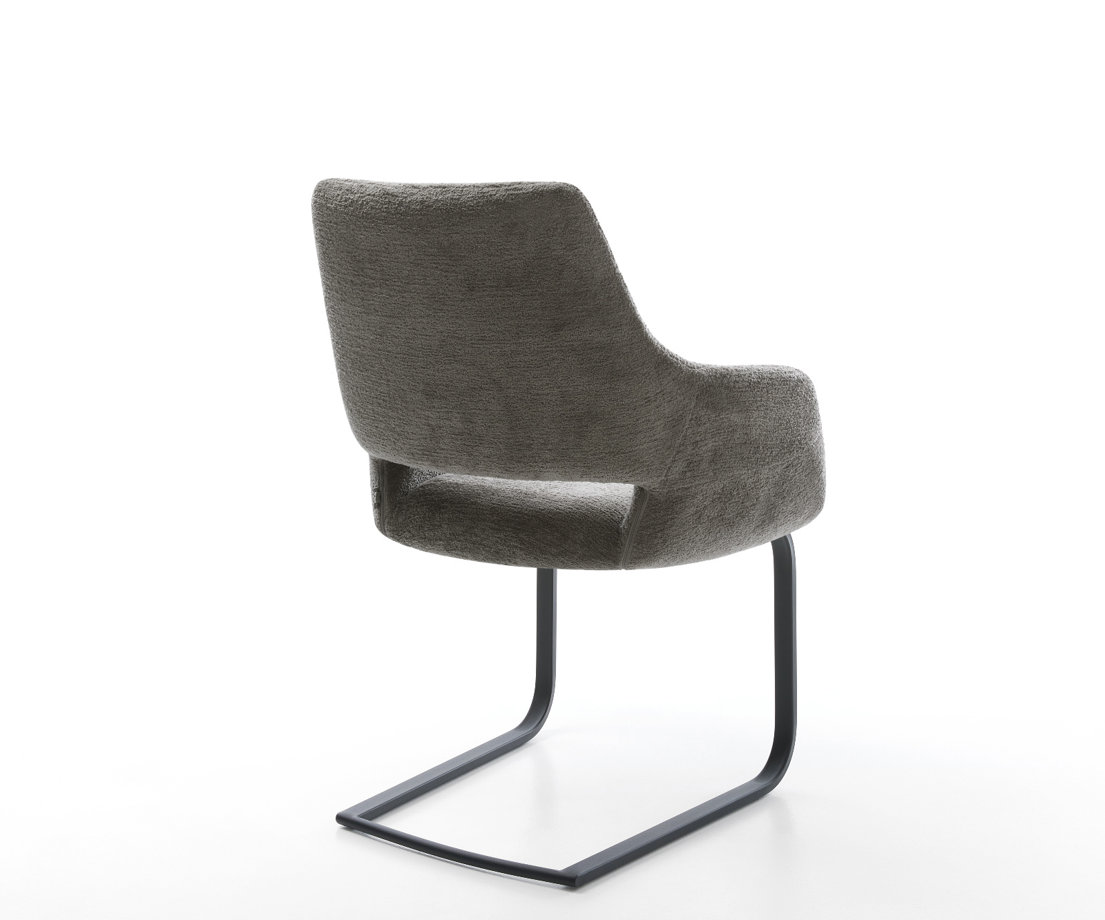 Étkezőszék Yago-Flex karfás bouclé puha sötét bézs étkezőszék lapos fekete zsákrugós - Image 5