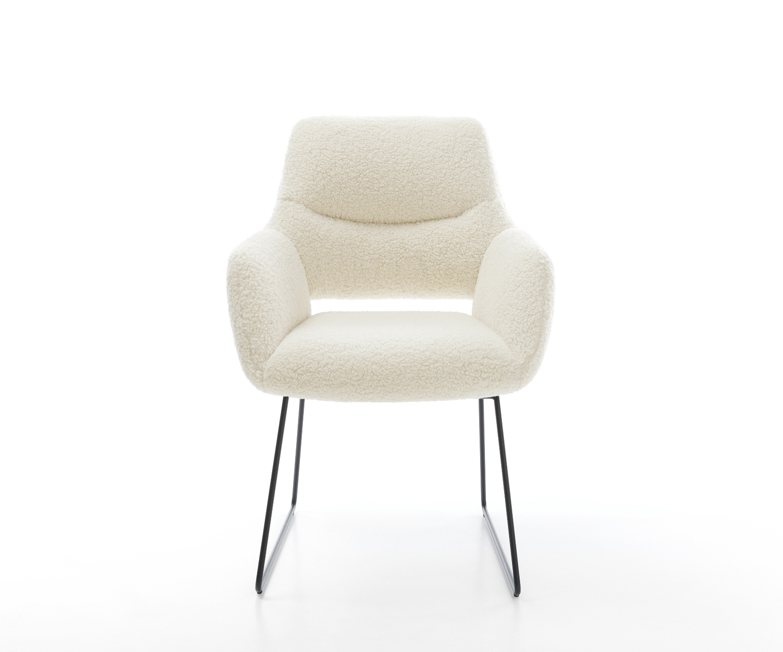 Étkezőszék Yago-Flex karfás teddy szövet bézs vékony láb fekete zsákrugós - Image 2