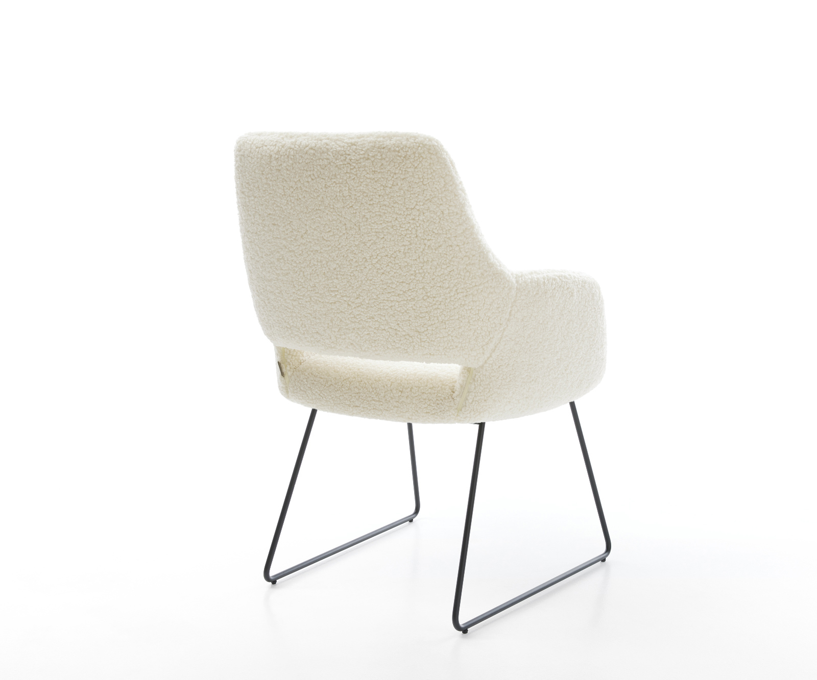 Étkezőszék Yago-Flex karfás teddy szövet bézs vékony láb fekete zsákrugós - Image 5